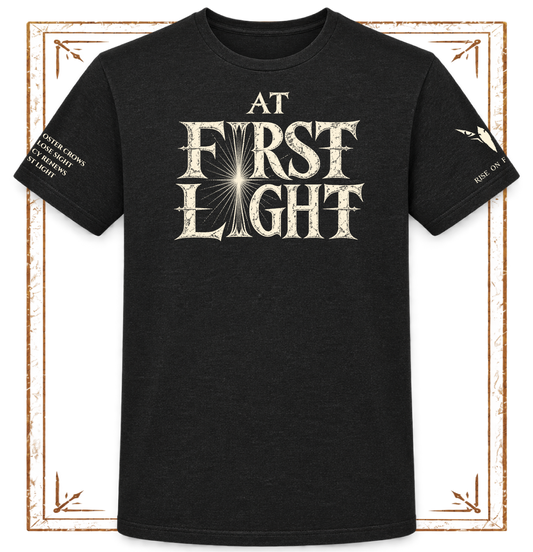 AT FIRST LIGHT - Antique Bone ✦ Fellowship Tee ✦ Black