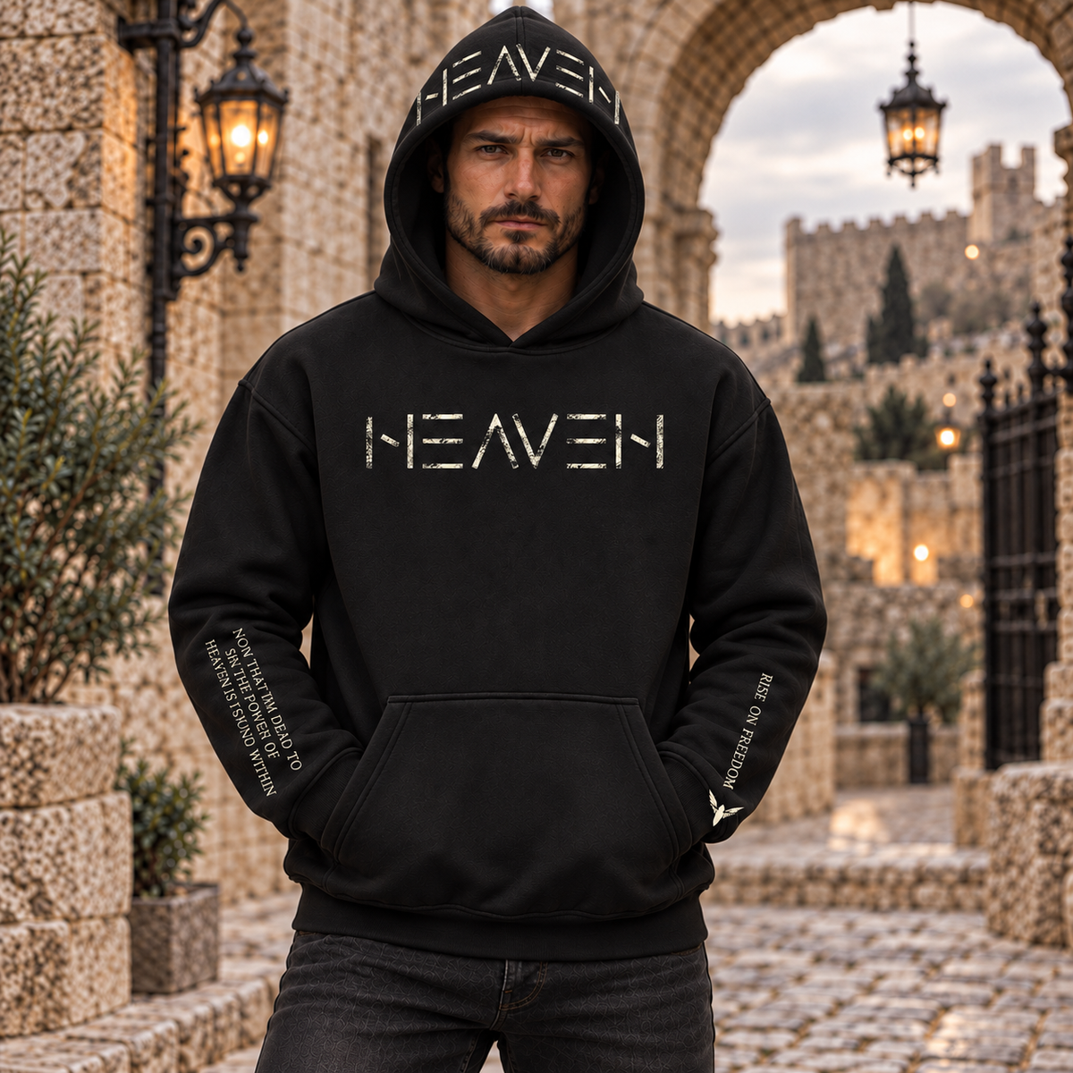 HEAVEN - Bone ✦ Watchman Hoodie ✦ Black