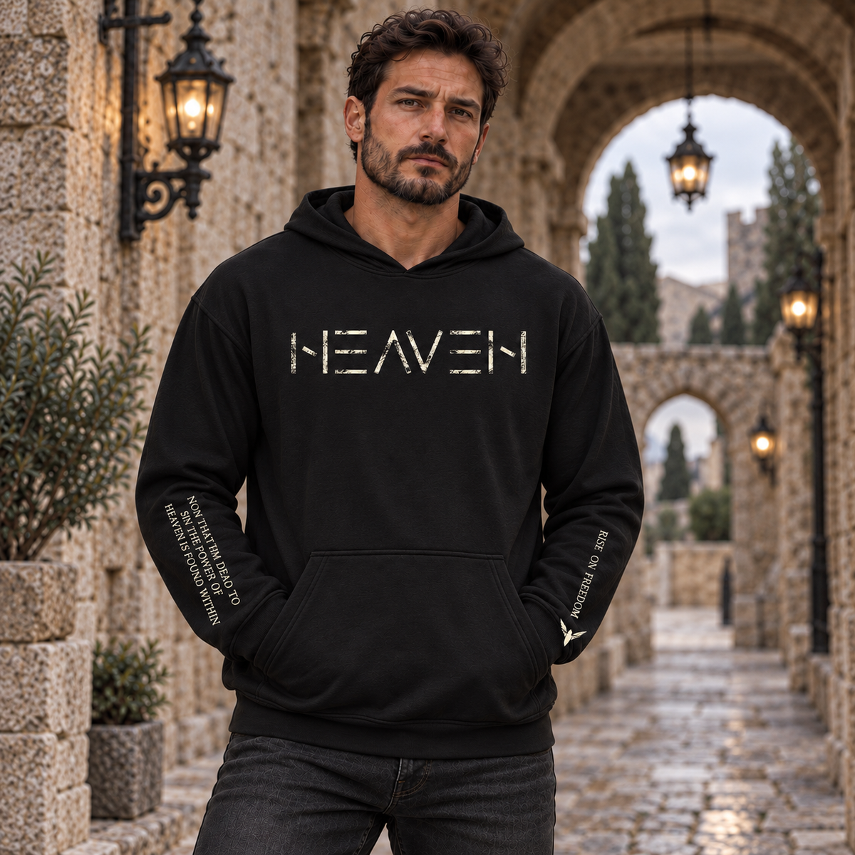 HEAVEN - Bone ✦ Watchman Hoodie ✦ Black