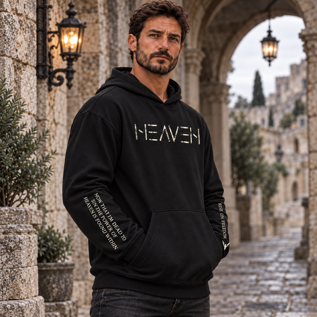 HEAVEN - Bone ✦ Watchman Hoodie ✦ Black