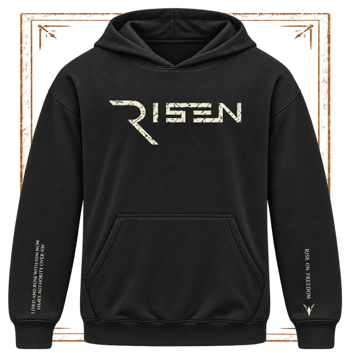 RISEN - Bone  ✦ Watchman Hoodie ✦ Black