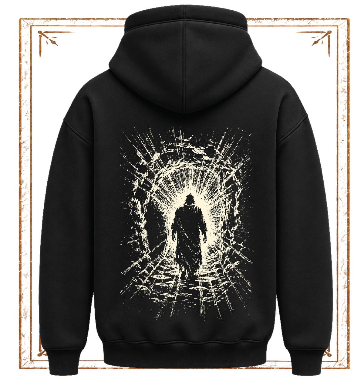 RISEN - Bone  ✦ Watchman  Hoodie ✦ Black