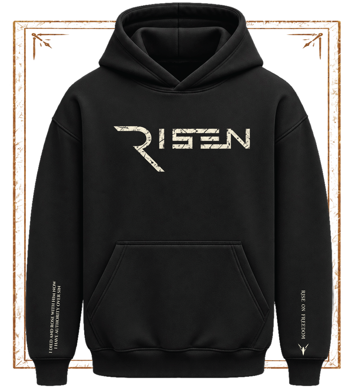 RISEN - Bone  ✦ Watchman  Hoodie ✦ Black