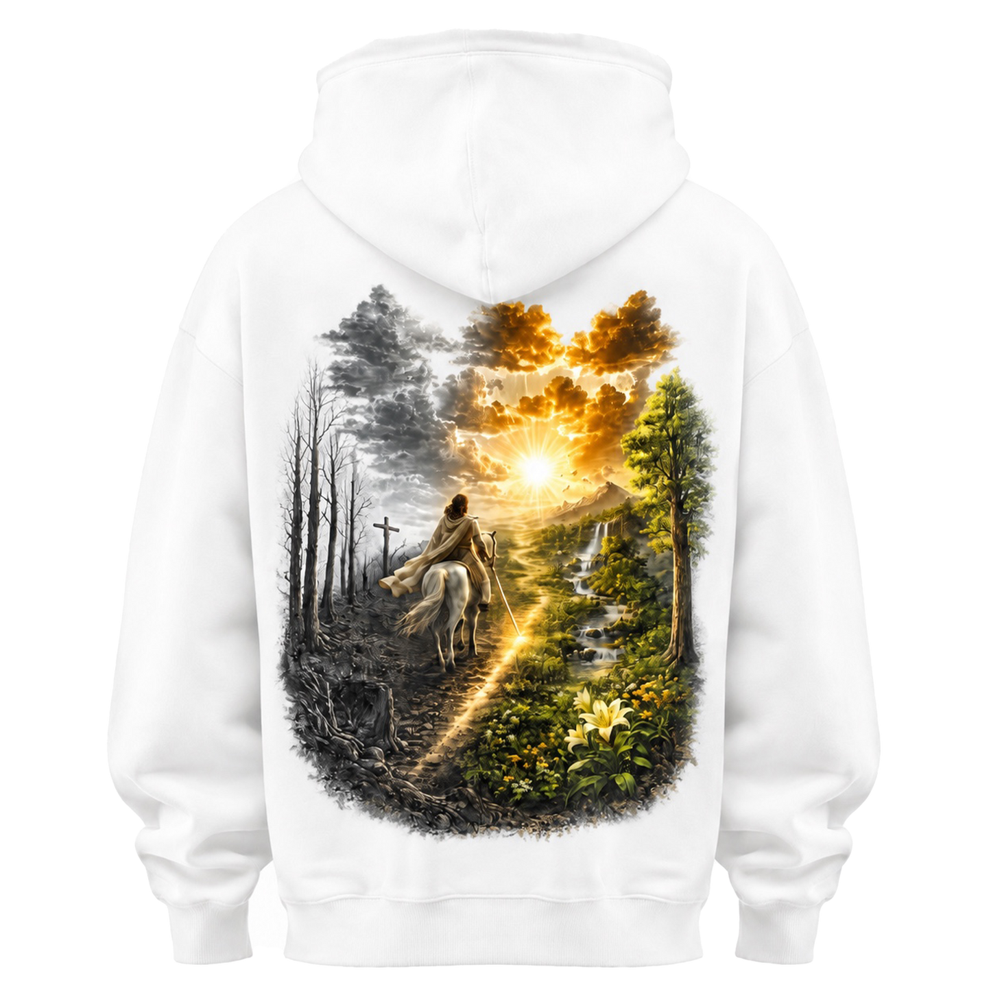 Light  REDEEMER  White  Hoodie
